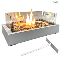 Διακοσμητικό επιτραπέζιο τζάκι βιοαιθανόλης σε λευκό χρώμα με σετ αξεσουάρ – DD531 - Sellzone.bg Διακοσμητικό επιτραπέζιο τζάκι βιοαιθανόλης σε λευκό χρώμα με σετ αξεσουάρ – DD531